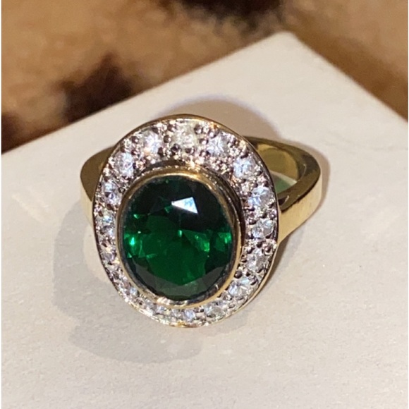 Women Jewelry Gold Over Sterling Silver Green - Picture 3 of 4